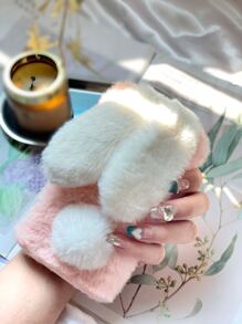 長毛絨兔子設計手機殼 - 淺粉色 - 查看 5