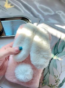 長毛絨兔子設計手機殼 - 淺粉色 - 查看 7