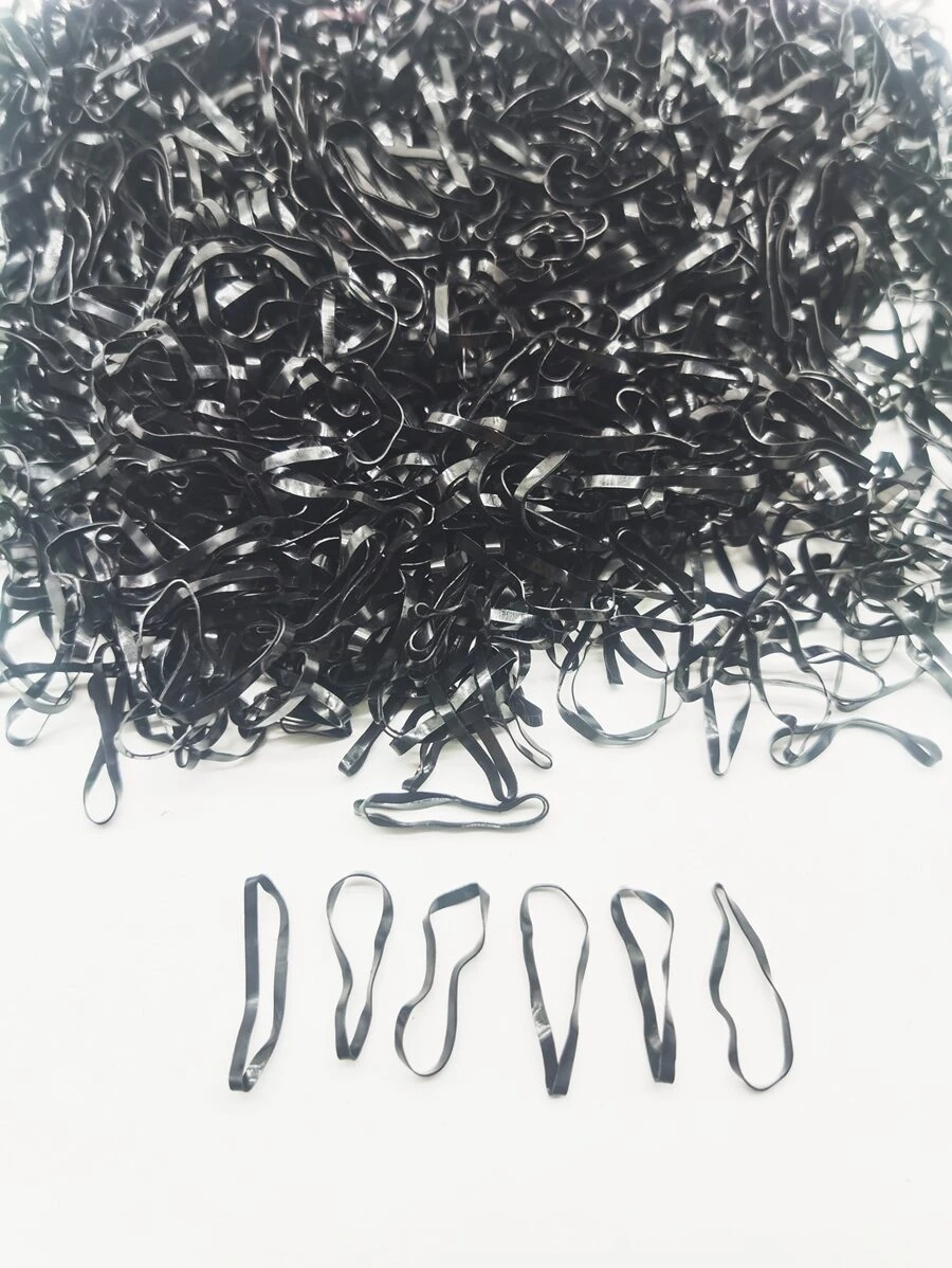 500pcs Solid Disposable Hair Tie - Black - View 1