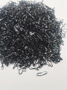 500pcs Solid Disposable Hair Tie - Black - View 2