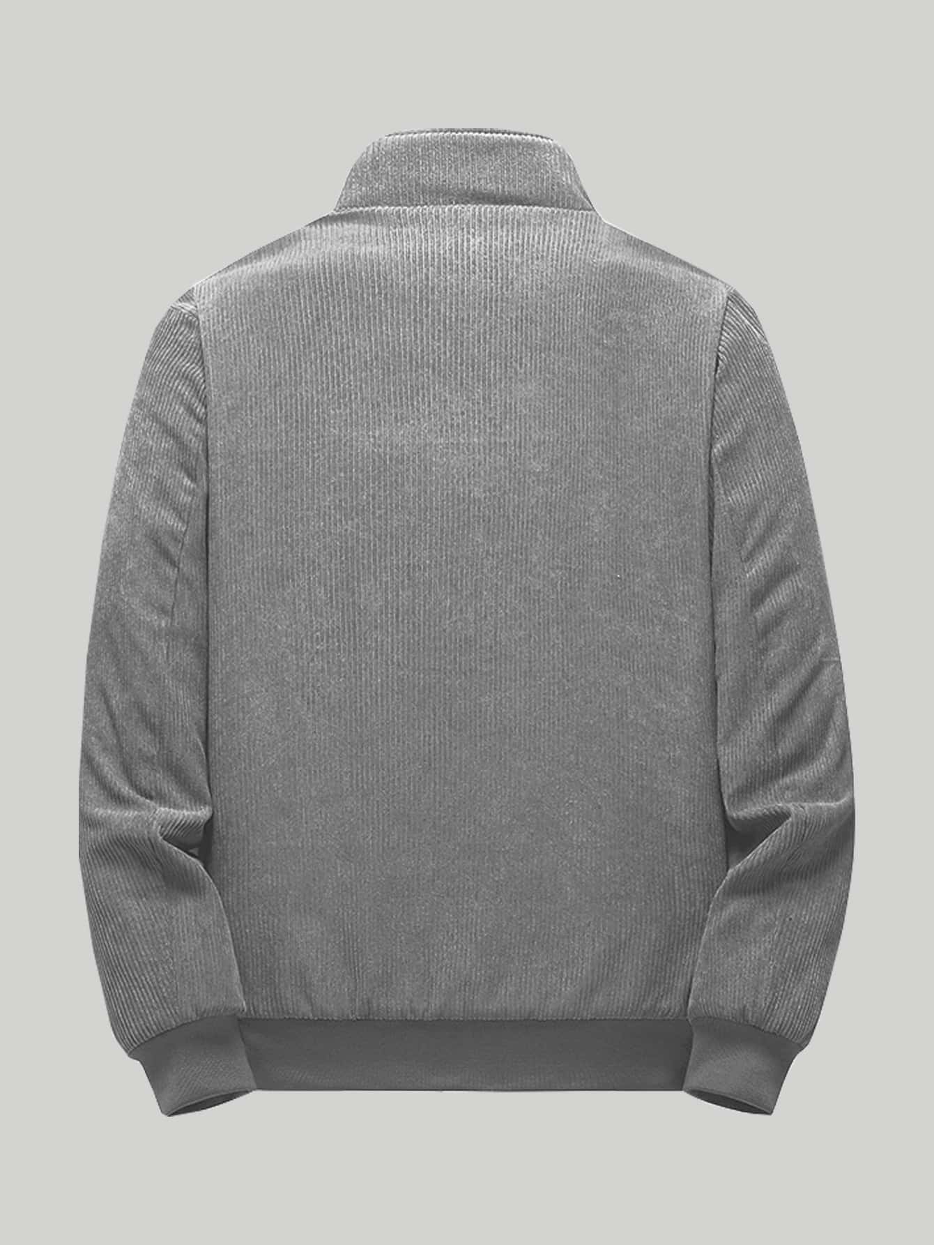 Men Zip Up Patched Corduroy Jacket SHEIN USA