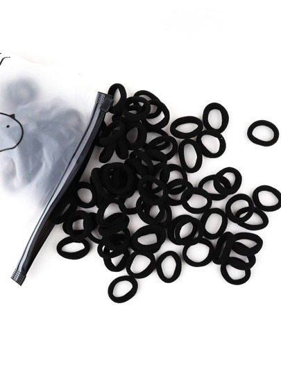 100pcs Solid Hair Tie Suitable For Braided Hair, Fixed Hairstyle, Suitable For Women, Suitable For Daily Life Casual,Hair Accessories,Ponytail ,Hair Elastics,Hair Rope,Hair Ties Ponytail Holders