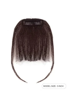 Clip-in Natural Synthetic Hair Bangs - Brown - View 4