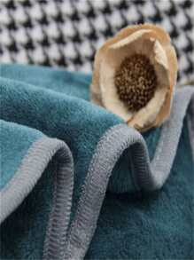 1入組撞色滾邊蓋毯 - 綠色 - 查看 8