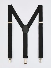 Men Solid Suspenders - Black - View 2