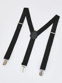 Men Solid Suspenders - Black - View 4
