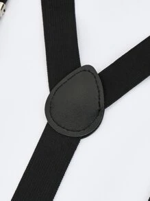 Men Solid Suspenders - Black - View 6