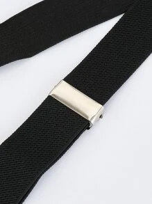 Men Solid Suspenders - Black - View 7
