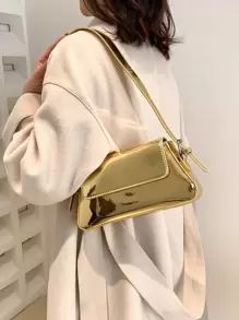 Metallic Flap Bag - Gold - View 2