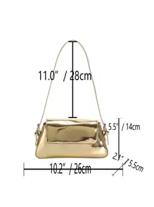 Metallic Flap Bag - Gold - View 4