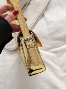 Metallic Flap Bag - Gold - View 5