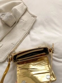 Metallic Flap Bag - Gold - View 9