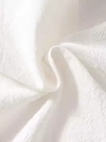 SHEIN 女小童白色彼得潘領襯衫帶印花,荷葉邊和泡泡袖適合夏天 - 白色 - 查看 5