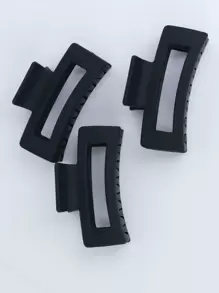 3 chiếc kẹp tóc hình vuông, phụ kiện tóc, kẹp tóc thời trang cho kỳ nghỉ. - màu đen - Xem 1