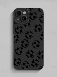 Capa de Celular com Padrão de Futebol/Futebol - Preto - Visão 1