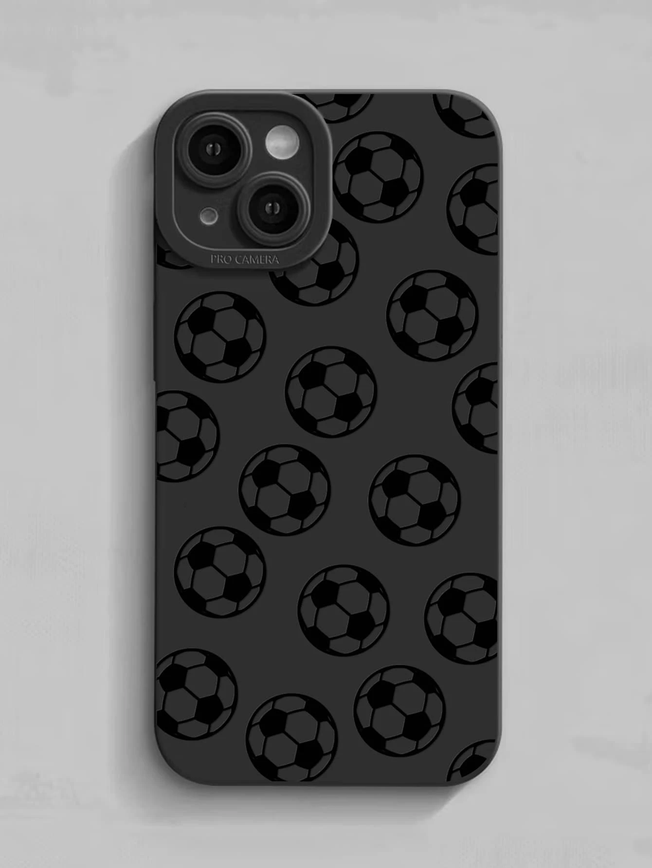 Capa de Celular com Padrão de Futebol/Futebol - Preto - Visão 1