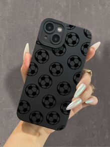 Capa de Celular com Padrão de Futebol/Futebol - Preto - Visão 2