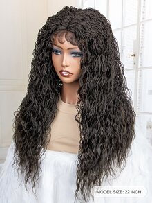 4*4蕾絲長款人造假髮 - 黑色 - 查看 2