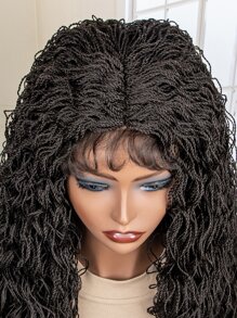 4*4蕾絲長款人造假髮 - 黑色 - 查看 7