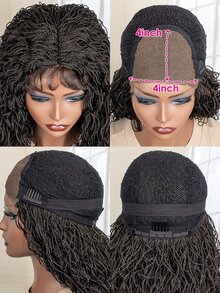 4*4蕾絲長款人造假髮 - 黑色 - 查看 8