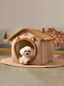 1pc House Design Pet Bed - Camel - View 1