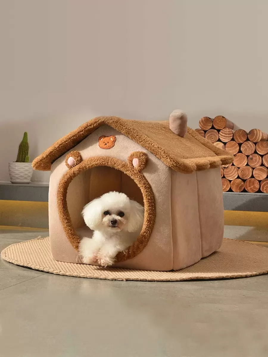 1pc House Design Pet Bed - Camel - View 1