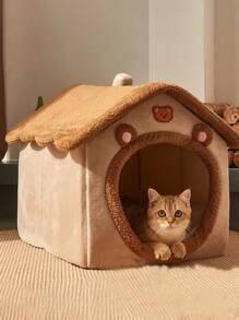 1pc House Design Pet Bed - Camel - View 2