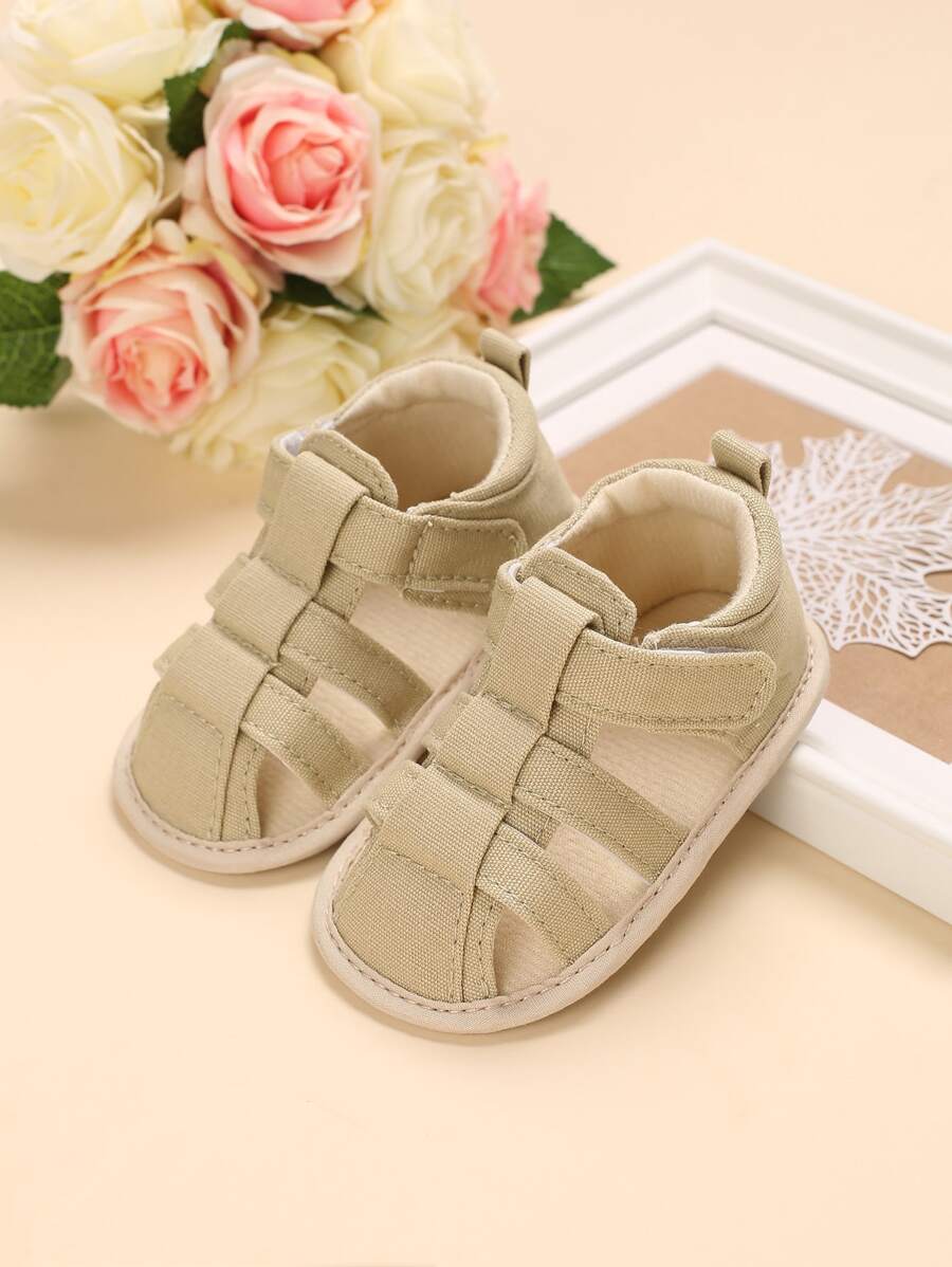 Bebé Sandalias de gladiador cierre de gancho y bucle - Caqui - Ver 1