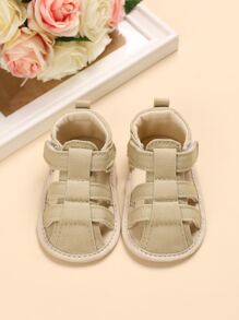 Bebé Sandalias de gladiador cierre de gancho y bucle - Caqui - Ver 3