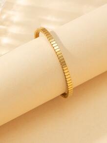 Textured Cuff Bangle - Yellow Gold - View 1