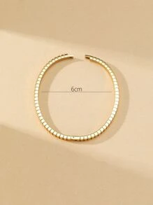 Textured Cuff Bangle - Yellow Gold - View 3