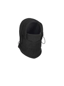 Gorro pasamontañas con diseño con cordón - Negro - Ver 1
