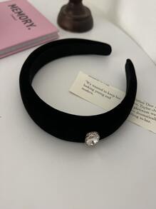 Rhinestone Decor Headband - Black - View 3