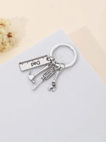 1個仿金屬工具鑰匙扣,父親節dad字母設計 - 銀色 - 查看 3