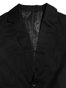 Manfinity Hypemode Men Solid Blazer Vest & Suit Trousers - Black - View 3