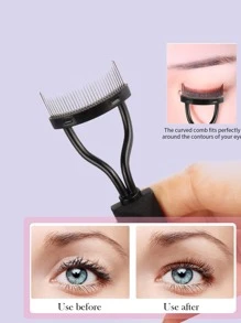 1 Pc Black Eyelash Comb + 1 Pc Double-Ended Eyelash Brush - Black - View 9