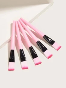Fiber Hair Mask Brush 5 pcs-Pink, Kabuki Makeup Brush Eyeshadow Blush Face Powder Makeup Brush, Mineral and Liquid Makeup Makeup Brush - Pink - View 1