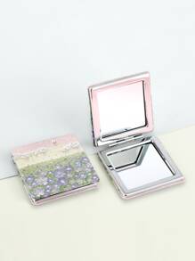 1 件双面化妆镜高跟鞋女孩漂亮花朵圆形方形礼物送给妈妈女朋友姐妹朋友老师爱人 - 彩色 - 查看 5