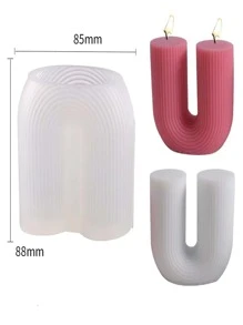 1pc Letter Shaped DIY Silicone Mold - White - View 3