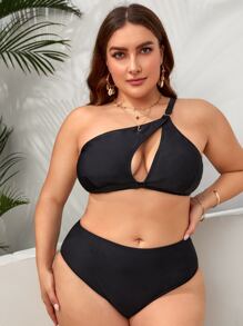 Top bikini de un hombro con abertura