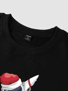 Manfinity Men Christmas Print Sweatshirt - Black - View 3