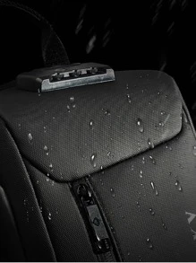 Mini Men Letter Graphic Sling Bag Chest Bag - Black - View 3