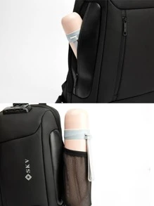 Mini Men Letter Graphic Sling Bag Chest Bag - Black - View 4