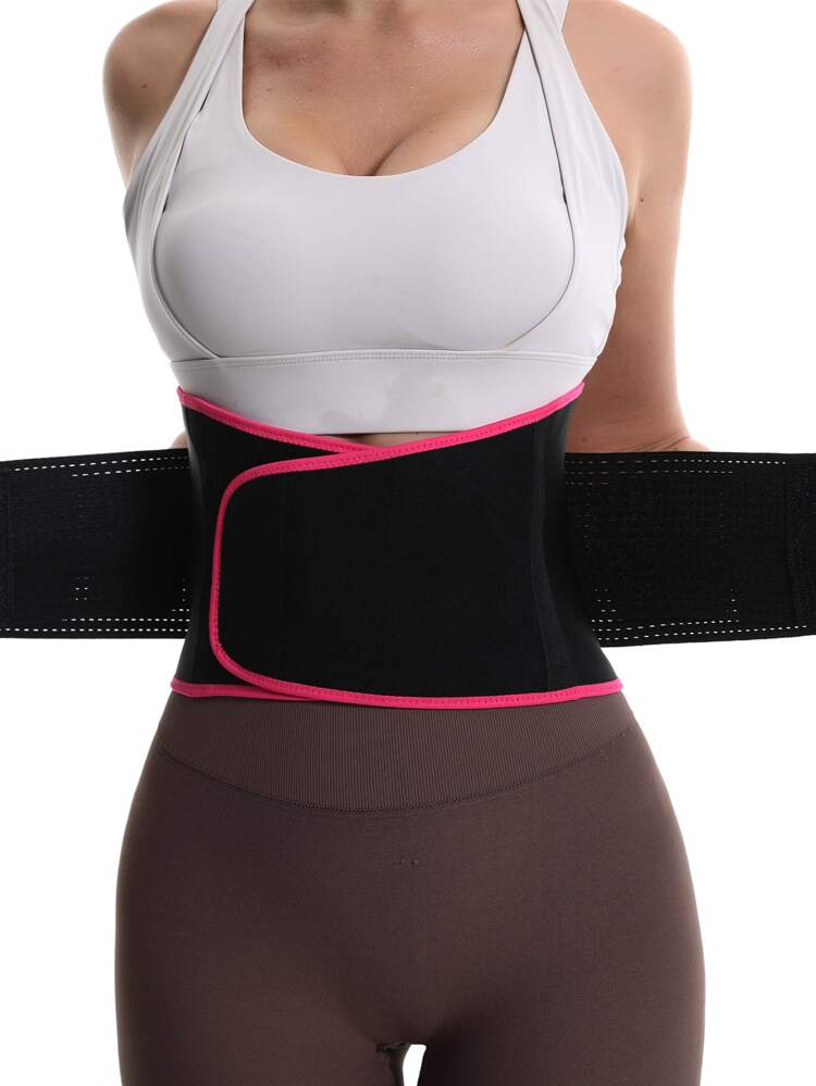 Sports Outdoor Contrast Binding Synthetic Rubber Sports Waist Belt Shapewear Waist Trainer Corset Gym Accessories For Belly Slimming Girdles, Lumbar Girdles For Belly Slimming Corset Black Spring