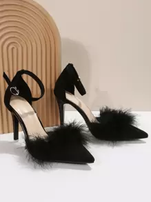 Dép bít mũi nhọn gót nhọn kiểu dáng châu Âu dành cho nữ, dép xỏ ngón thời trang mùa hè, dép cao gót gót nhọn. - màu đen - Xem 6