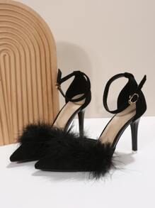 Dép bít mũi nhọn gót nhọn kiểu dáng châu Âu dành cho nữ, dép xỏ ngón thời trang mùa hè, dép cao gót gót nhọn. - màu đen - Xem 7