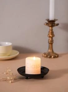 1pcNordic Iron Candlestick Creative Simple European Romantic Candle Cup Table Decoration Disc Candlestick, Suitable For LED Candles And Wax Candles, Spa, Bathroom, Wedding, Home Decoration, Gifts - Black - View 8