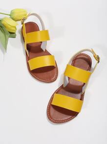 Double Band Slingback Sandals - Yellow - View 3