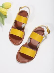 Double Band Slingback Sandals - Yellow - View 4