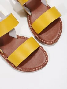 Double Band Slingback Sandals - Yellow - View 6